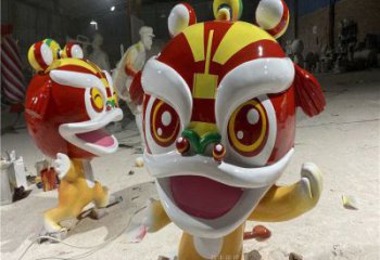 玻璃鋼卡通獅子雕塑制作，動(dòng)漫藝術(shù)效果