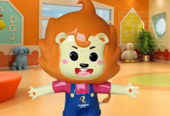 彩繪獅子雕塑，商場卡通美陳雕塑，動(dòng)漫藝術(shù)效果