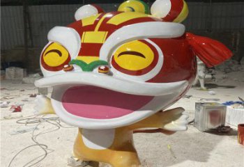 卡通形態(tài)效果，玻璃鋼卡通獅子雕塑，美陳景觀擺件