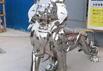 仿真獅子雕塑優選，鏡面藝術，景觀不銹鋼獅子雕塑選用