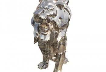 鏡面獅子雕塑承接，城市裝飾，大型不銹鋼獅子雕塑公司