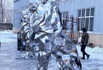 鏡面獅子雕塑通用，動(dòng)物小品，廣場(chǎng)不銹鋼獅子雕塑優(yōu)價(jià)