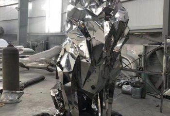 制造獅子雕塑，動物擺件，鏡面不銹鋼獅子雕塑精選