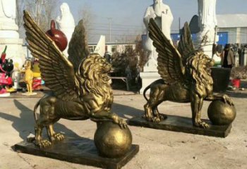 景觀(guān)獅子雕塑選用，美陳雕塑，飛獅雕塑展示專(zhuān)供