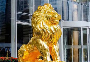 獅子雕塑精選，大門(mén)口擺件，戶(hù)外鎏金獅子雕塑承接