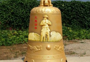 事業(yè)單位銅鐘雕塑-鑄銅景觀標識