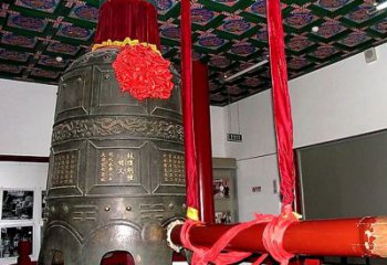 古法銅鐘雕塑-掛式喇叭形銅鐘雕塑