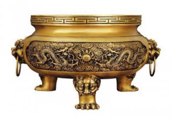 盤龍宣德爐銅雕塑