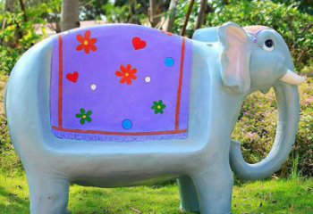 大象坐凳雕塑，公園動(dòng)物雕塑，玻璃鋼坐凳雕塑廠家