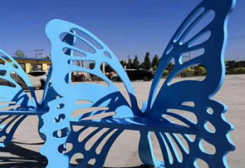 立體蝴蝶坐凳雕塑，美陳景觀擺件