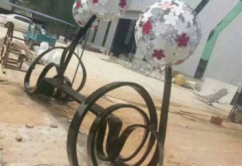 蒲公英坐凳雕塑廠家，烤漆工藝，廣場藝術擺件