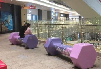 坐凳雕塑，休憩景觀小品，啞鈴坐凳雕塑廠家