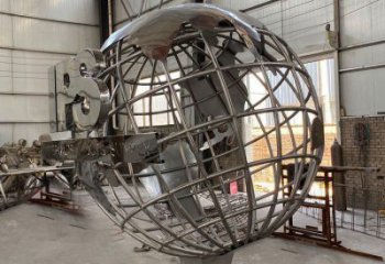 地球儀雕塑制作制造商，鋼管組合，公共鏡面地球儀雕塑優(yōu)選