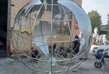 景區(qū)地球儀雕塑，鍍金歐式雕塑，鐵藝材質(zhì)