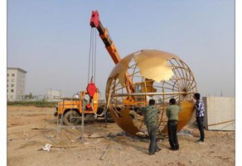 地球儀雕塑安裝，標(biāo)識(shí)雕塑，烤漆地球儀雕塑優(yōu)選