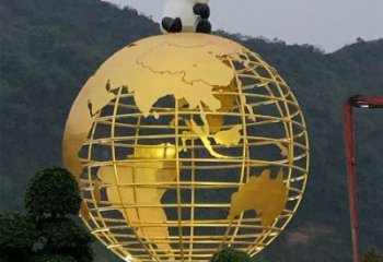 地球儀雕塑常用，鋼管組合，景觀烤漆地球儀雕塑生產(chǎn)