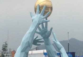 戶外地球儀擺放通用，陸地?cái)[件，景觀手托地球儀雕塑優(yōu)選