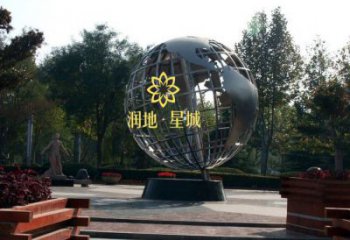 地球儀雕塑承接，景區(qū)案例，現(xiàn)代地球儀雕塑承接