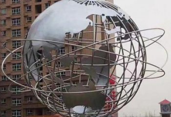 地球儀雕塑點擊，景觀雕塑，現(xiàn)代地球儀雕塑廠家