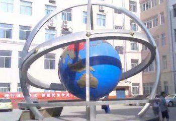地球儀雕塑觀賞型，廣場系列，現代地球儀雕塑廠家優選