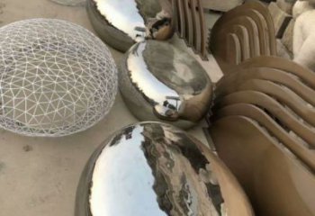 廣場坐凳雕塑，抽象景觀雕塑，鏡面效果