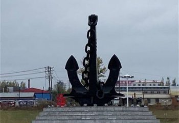 街頭船錨雕塑