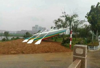 龍舟雕塑批發，烤漆工藝，不銹鋼龍舟雕塑精選