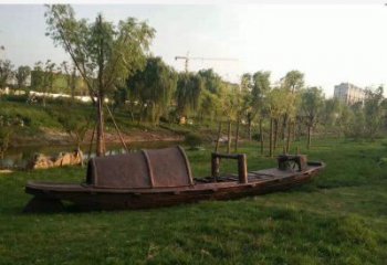 銅船雕塑承接，街頭藝術，小船銅雕塑廠家制作