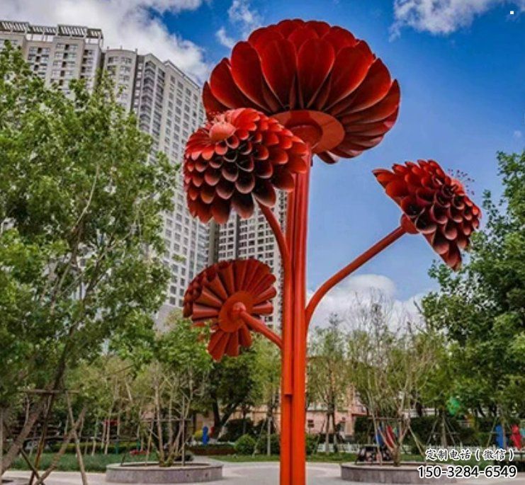 大型梧桐花雕塑制作，花園小品，梧桐花雕塑廠家提供