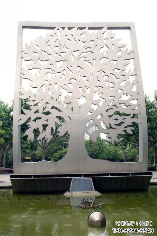 櫻花雕塑廠家，剪紙雕塑，不銹鋼櫻花雕塑供應