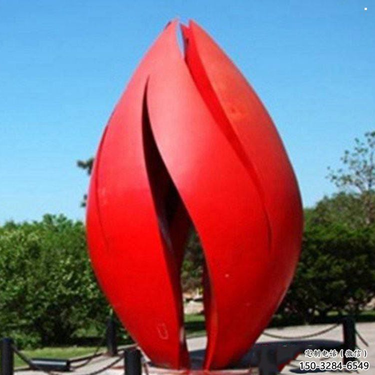 郁金香雕塑生產，城市裝飾，不銹鋼郁金香雕塑選定