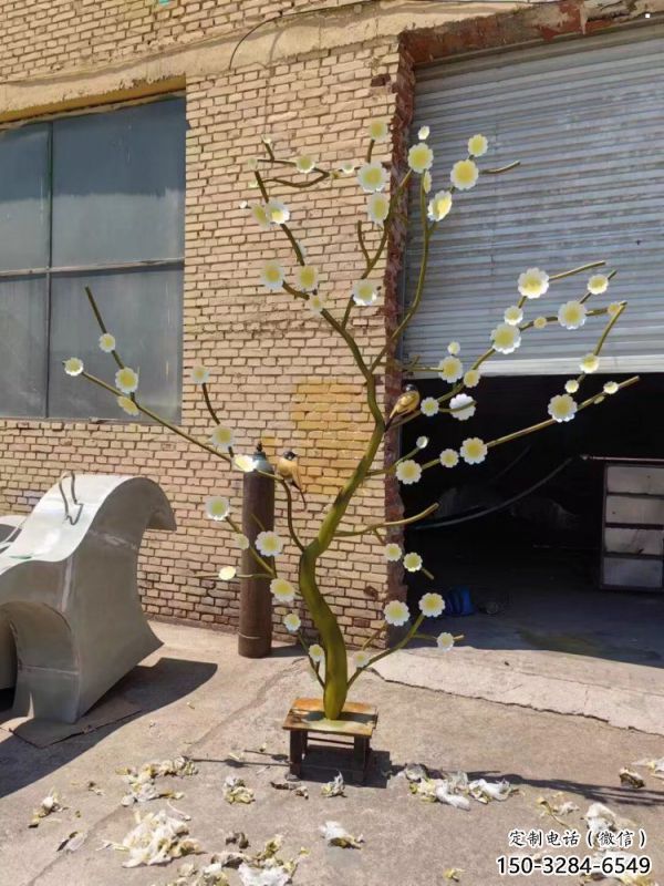 紫丁香雕塑定制，市標雕塑，廣場不銹鋼紫丁香雕塑定做