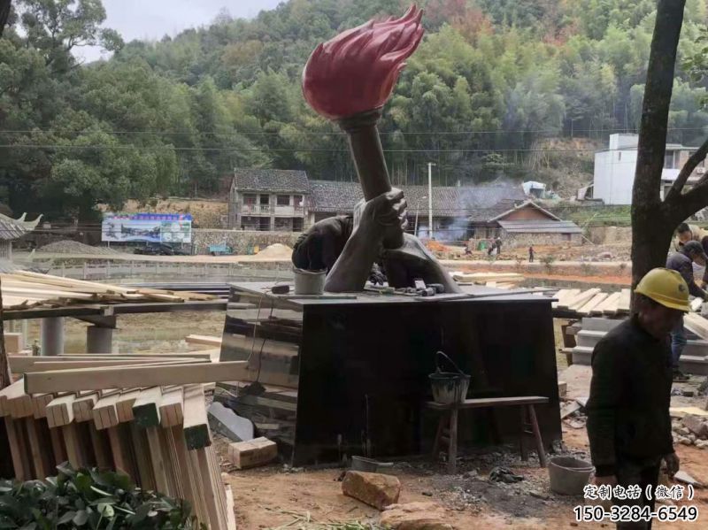 火把雕塑點擊，城區小品，不銹鋼火把雕塑承接