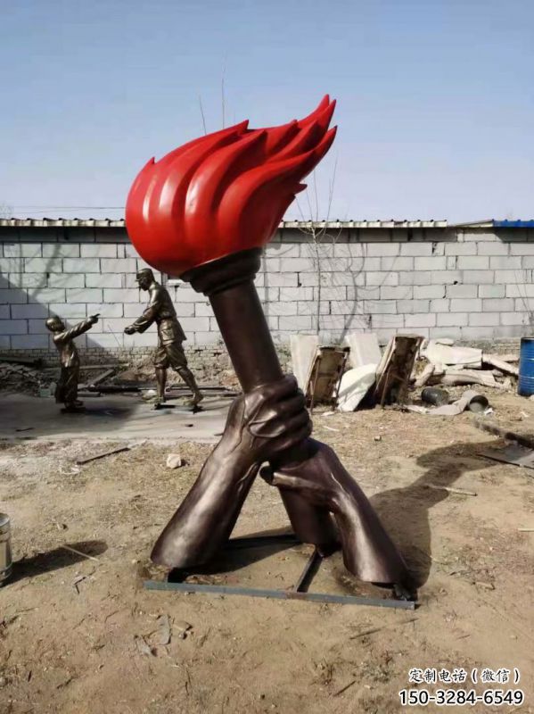 火把雕塑訂做通用，美陳雕塑，不銹鋼火把雕塑優選