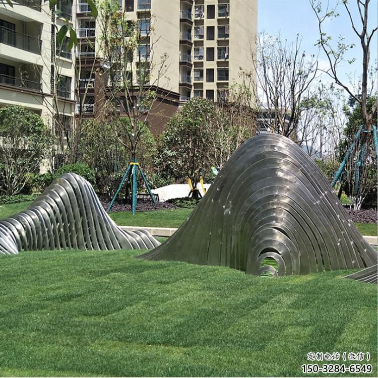 鋼絲假山雕塑，白鋼構(gòu)件，建筑假山雕塑制造廠家