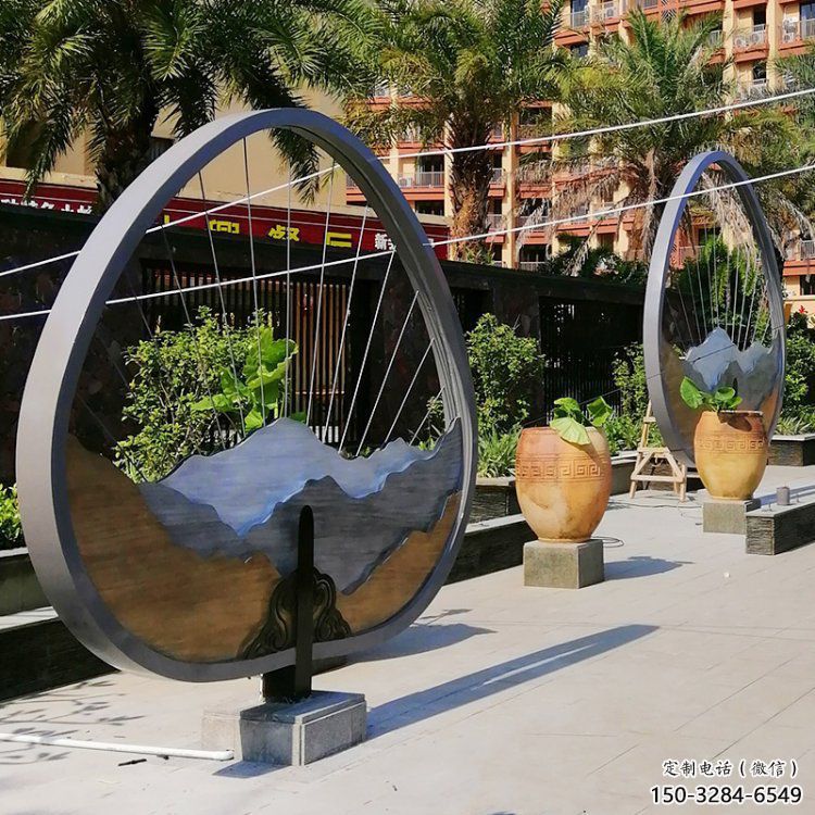 假山小品雕塑，彩鋼制作，金屬景觀假山雕塑價(jià)格