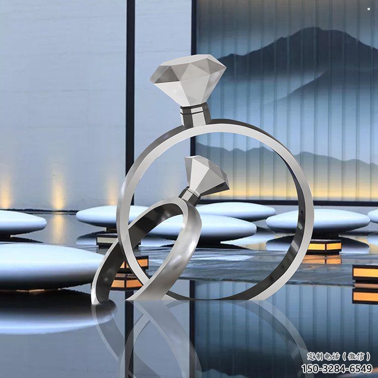 主題鉆戒雕塑優(yōu)選，多彩藝術，抽象鉆戒雕塑選用