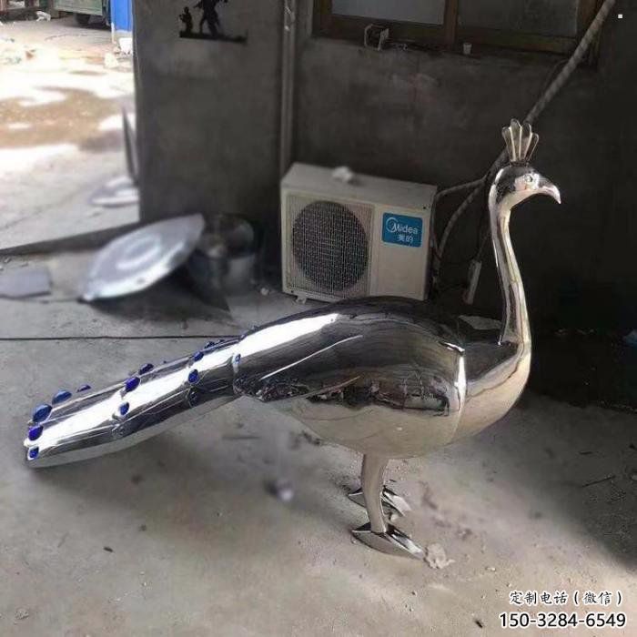 孔雀雕塑廠家定價，拋光工藝，不銹鋼孔雀雕塑制作廠家