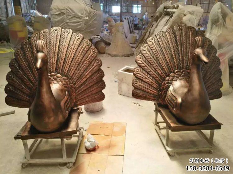 孔雀雕塑制造，廣場雕塑，制造銅孔雀雕塑廠家