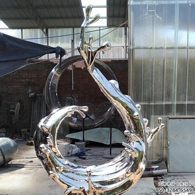 波浪雕塑生產(chǎn)，透雕系列，不銹鋼波浪雕塑生產(chǎn)商