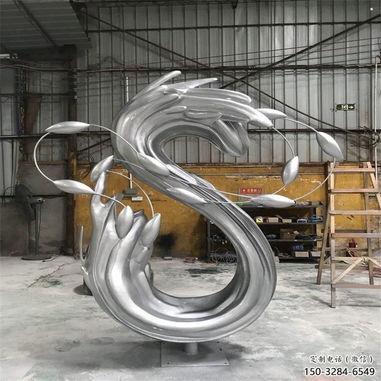 公園海浪雕塑，噴砂發(fā)光雕塑，鍛造工藝