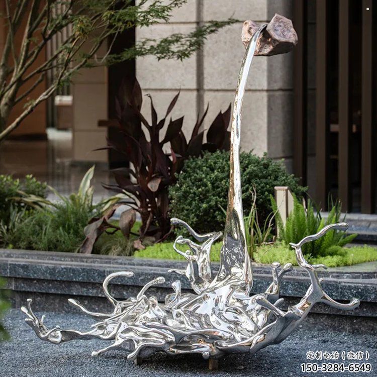 海浪雕塑異型優選，城市裝飾，不銹鋼海浪紋雕塑定做