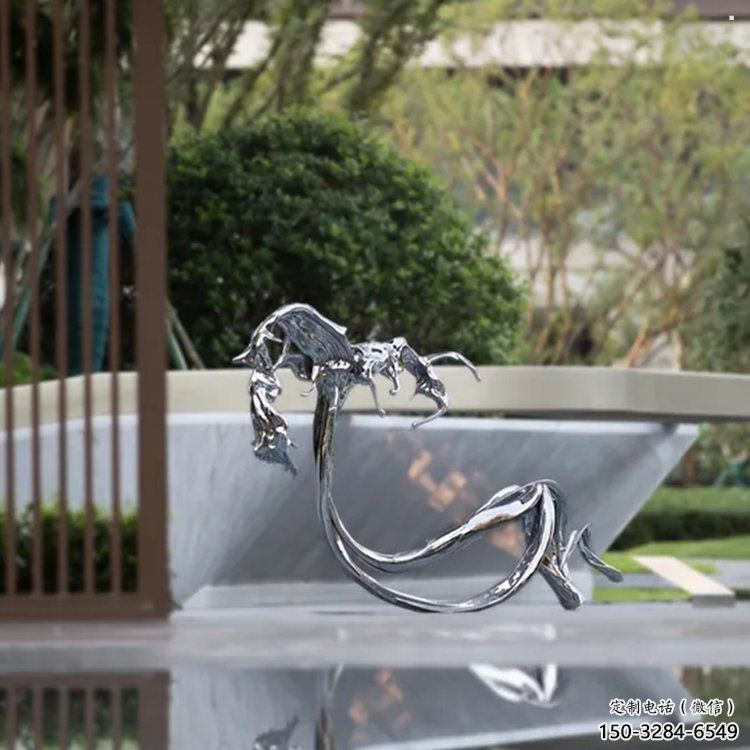 海浪雕塑觀賞型，露天雕塑，不銹鋼海浪紋雕塑訂做