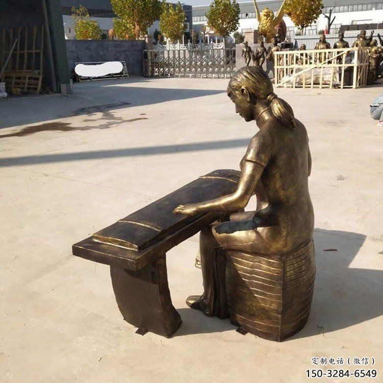 彈古箏雕塑精選，街道標識，民俗人物雕塑工程指用