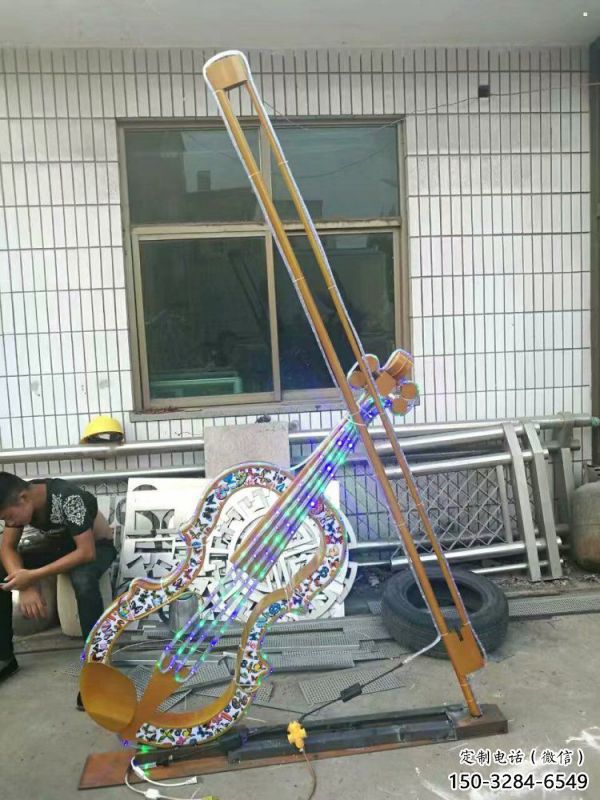 提琴雕塑供應，地標擺件，烤漆提琴雕塑制造