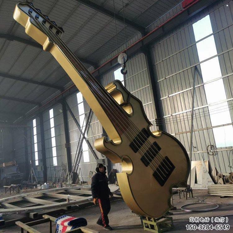 提琴雕塑訂做，景區(qū)案例，藝術(shù)不銹鋼提琴雕塑定制