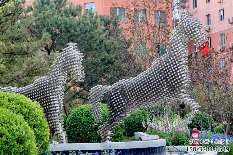 方塊馬雕塑標準，陸地擺件，戶外方塊馬雕塑定制