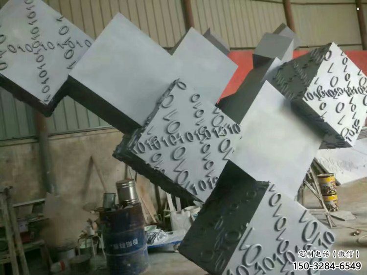 幾何體雕塑訂做，街道標識，不銹鋼幾何體雕塑定做