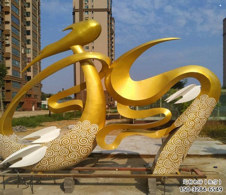 抽象和字雕塑展品，小區雕塑，不銹鋼和字雕塑制作精選