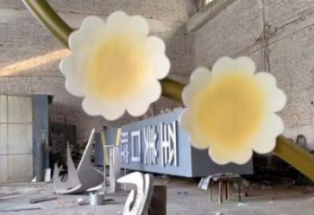 梧桐花雕塑制造商，城區小品，不銹鋼梧桐花雕塑定制廠家